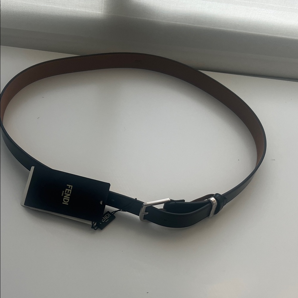 Fendi Black and Tan Leather Belt